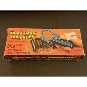 Vintage Illuminated Magnifier with Snap Case Sheath Battery Powered Original Box